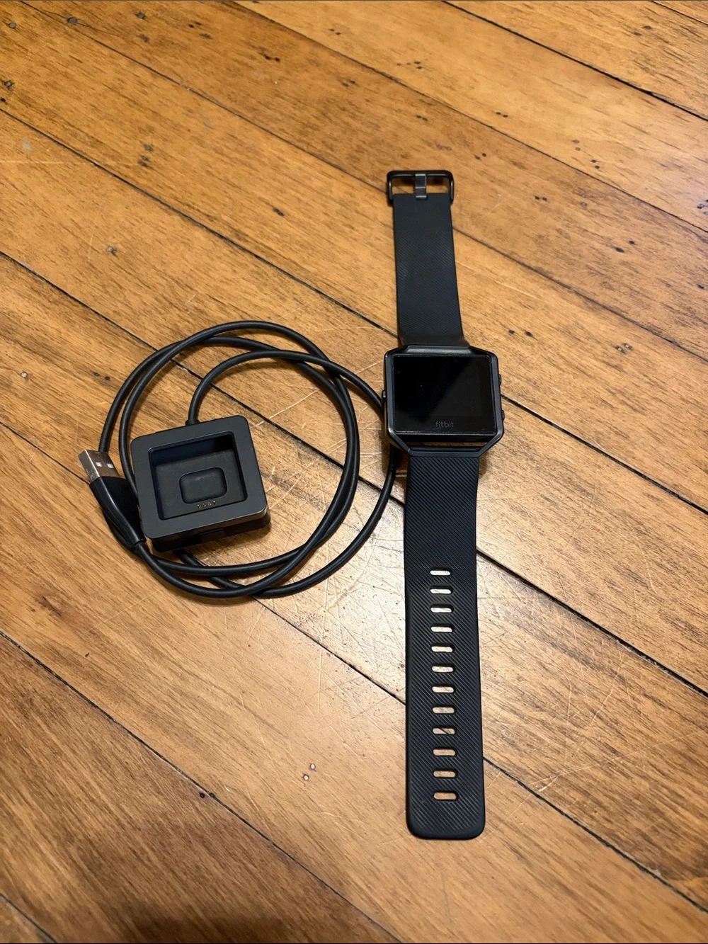 Black Square Fitbit Blaze with Charging Dock